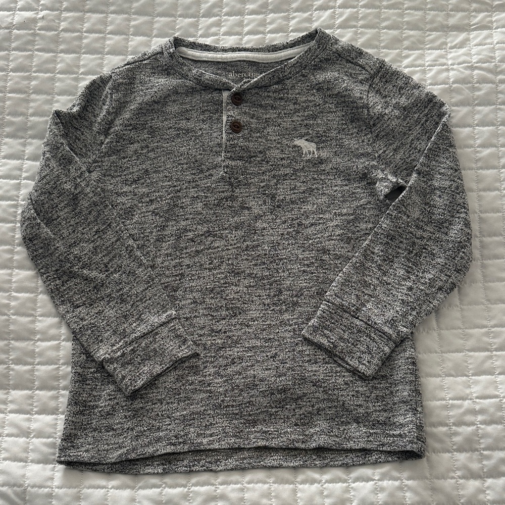 Abercrombie & Fitch Kids Charcoal Long Sleeve Henley
